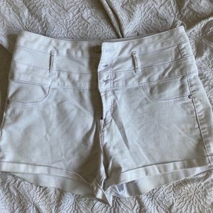 High waisted white shorts